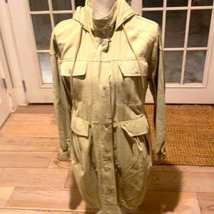 Brand new womens 7 for mankind size medium sage green jacket with babydoll waist